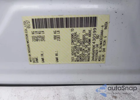 2017 Nissan Maxima 3.5 Platinum from USA, damaged, VIN 1N4AA6APXHC430599